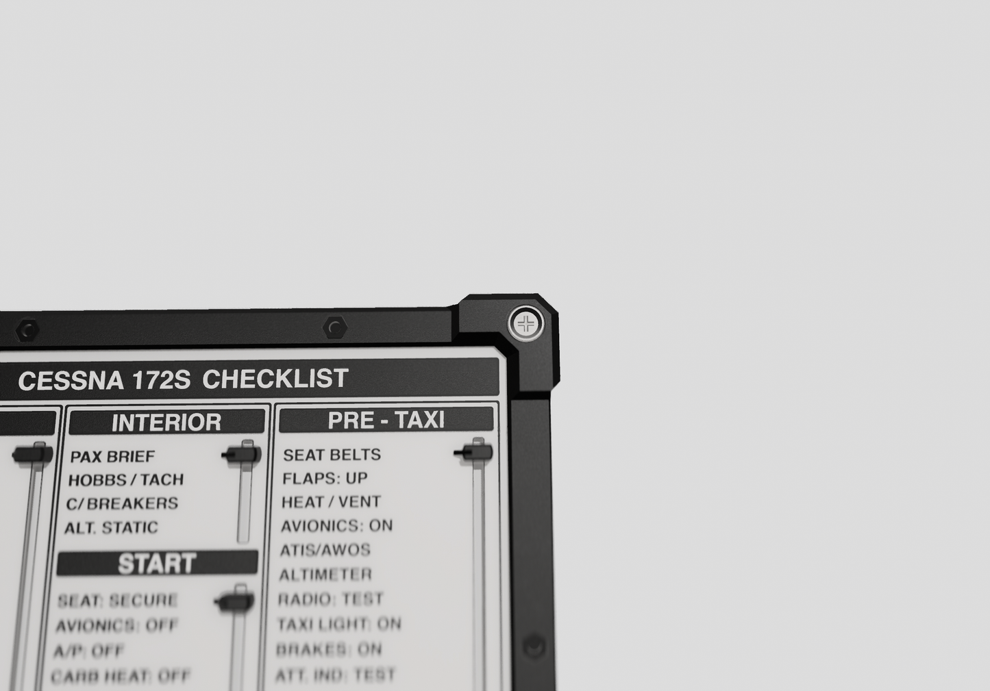 PFG Tactile Checklist