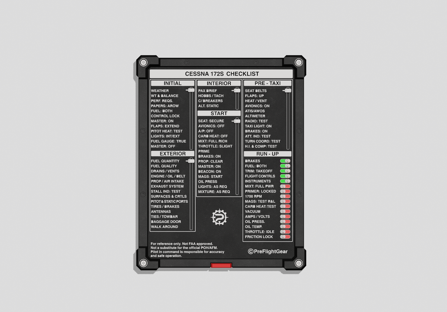 PFG Tactile Checklist