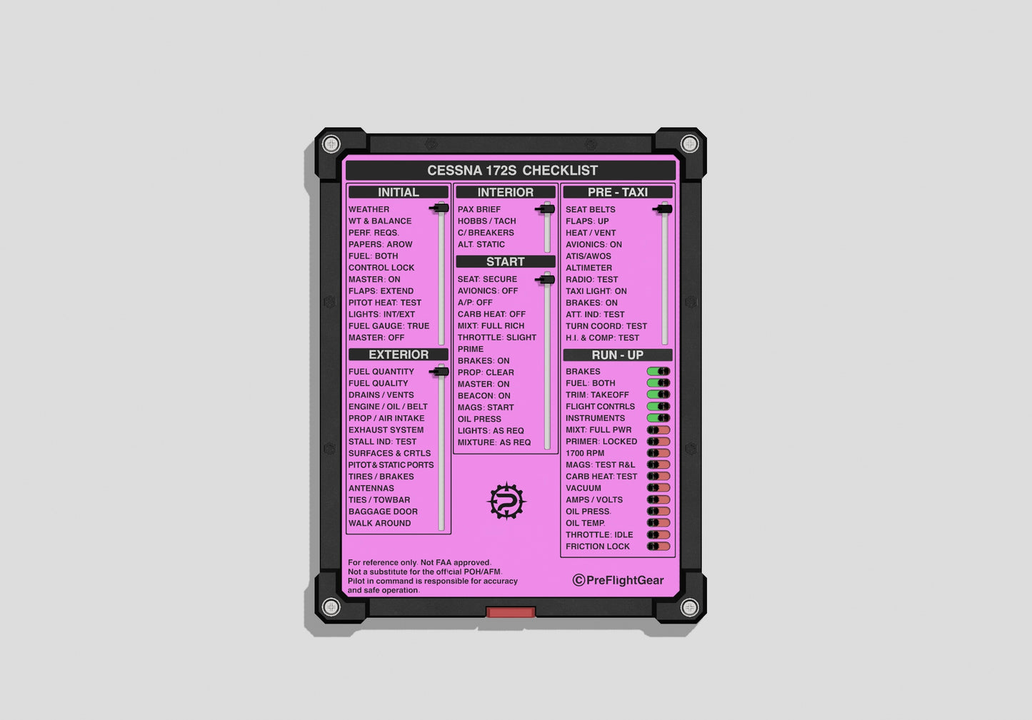 PFG Dual-Sided Tactile Checklist