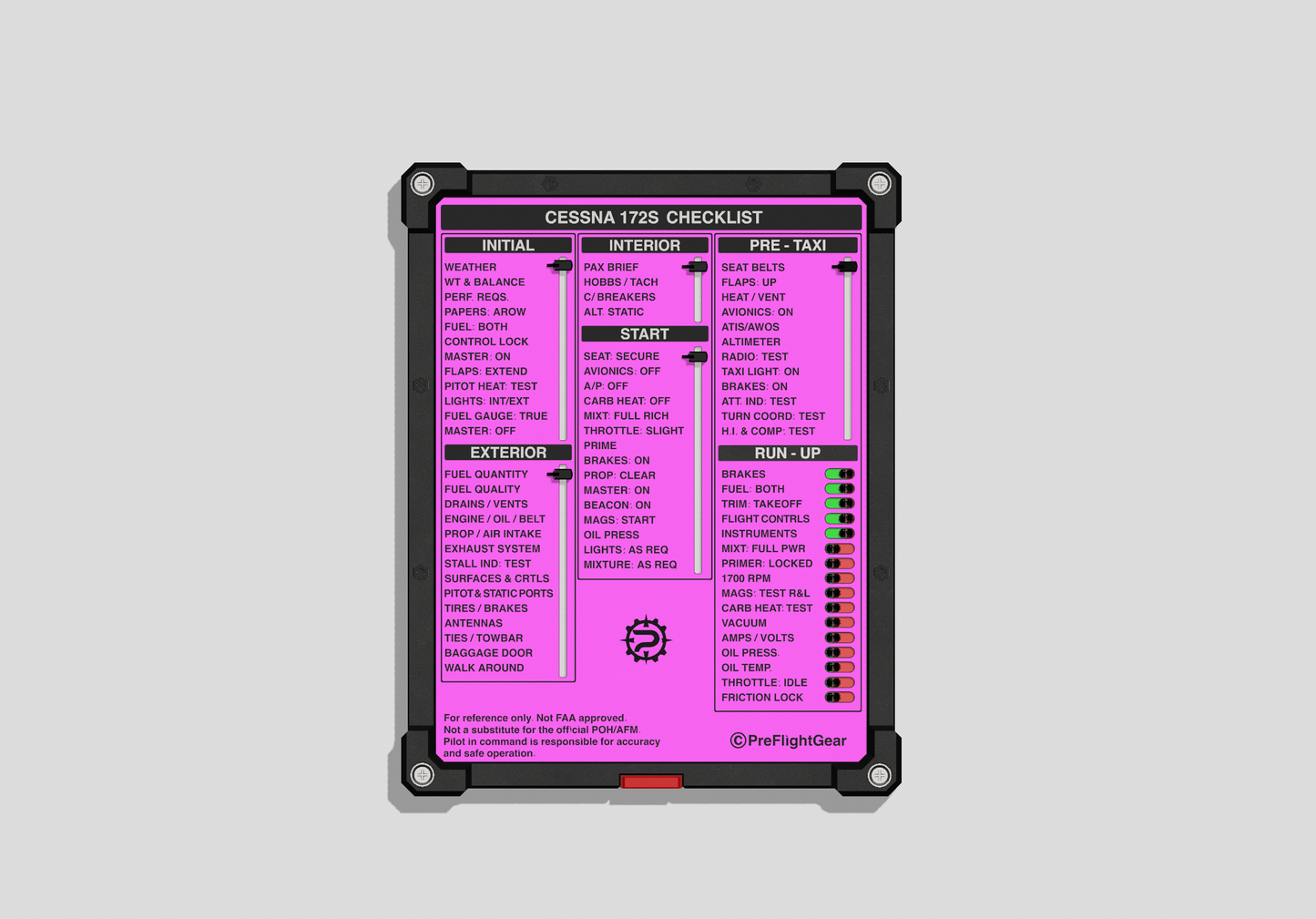 PFG Tactile Checklist